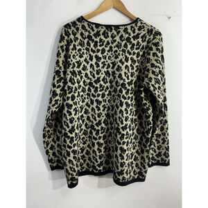 Womans Hickory Pullover Sweater XL Cheetah Print Long Sleeve